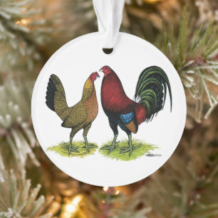 Gamefowl Pair Ornament