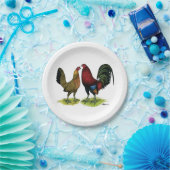 Gamefowl Pair Papieren Bordje (Feest)