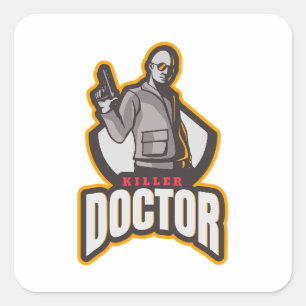 Gamekarakter Game-embleem Game-logo Team Vierkante Sticker