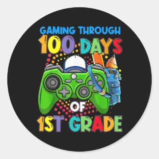 Gamen door 100 dagen van citaat Videospel Jongens Ronde Sticker