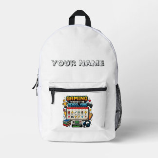 Gamen door het schooljaar Retro Pixel Gamer Bedrukte Rugzak