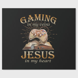 Gamen in mijn aderen Jezus in mijn hart Cadeaupapier