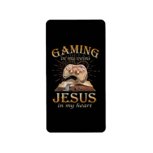 Gamen in mijn aderen Jezus in mijn hart Etiket