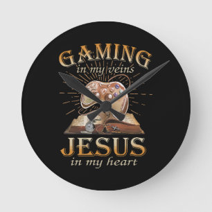 Gamen in mijn aderen Jezus in mijn hart Ronde Klok