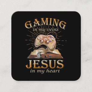 Gamen in mijn aderen Jezus in mijn hart Vierkante Visitekaartje