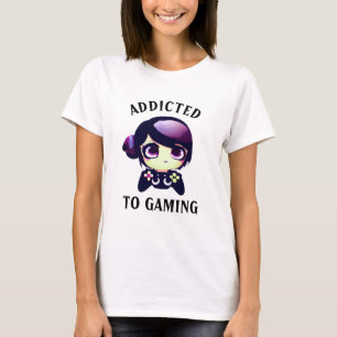 Gamen Kawaii Anime Meisje Gamer T-shirt
