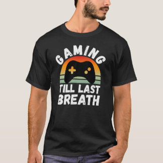 ‘Gamen tot de laatste adem’ retro vintage T-shirt