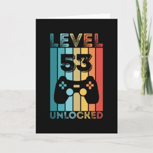 Gameniveau 53 ontgrendeld 53th Birthday Gift Gamer Kaart