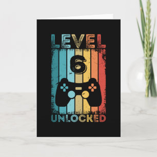 Gameniveau 6 ontgrendeld 6e verjaardag Gift Gamer Kaart