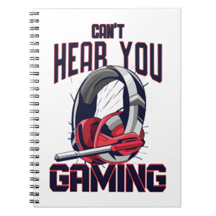 Gameontwerp met headset notitieboek