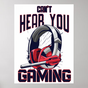 Gameontwerp met headset poster