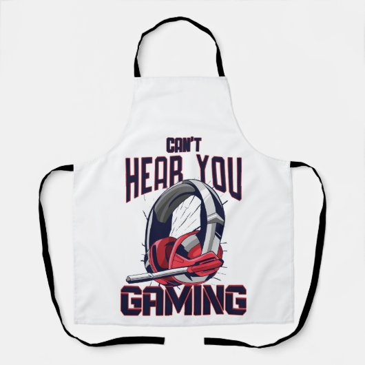 Gameontwerp met headset schort (Voorkant)