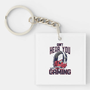 Gameontwerp met headset sleutelhanger