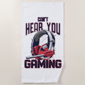 Gameontwerp met headset strandlaken (Voorkant)