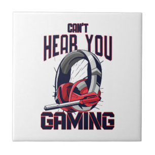 Gameontwerp met headset tegeltje