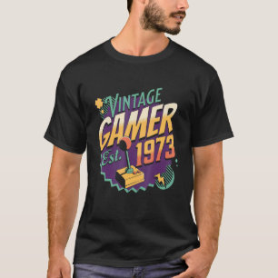  gamer 1973 Oude School Joystick Retro Gamin T-shirt