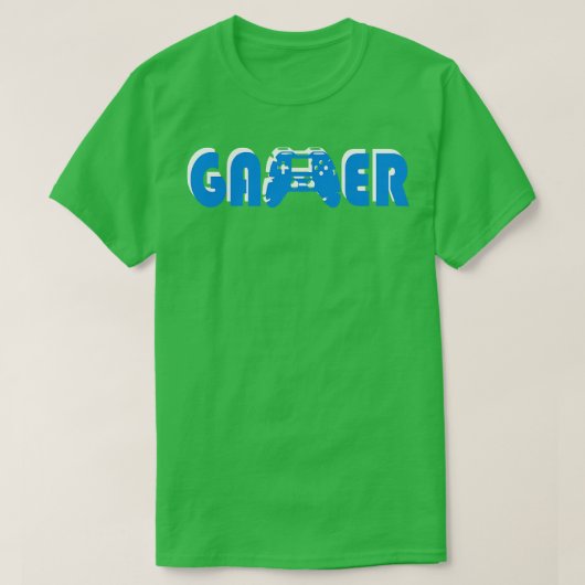 Gamer 3D Blue White T-shirt (Design voorkant)