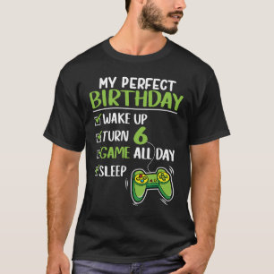 Gamer 6de verjaardag Game 6 jaar oude perfecte jon T-shirt