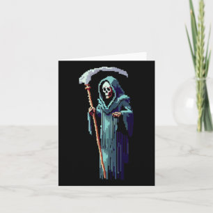 Gamer 8 Bit Pixel Art Videogame Grim Reaper van DE Kaart
