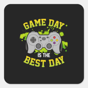 Gamer Art Game Day is de beste dag Vierkante Sticker