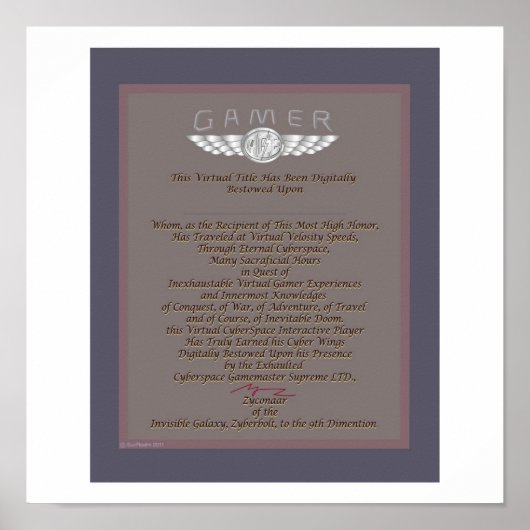 GAMER AWARD POSTER (Voorkant)