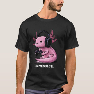 Gamer Axolotl T-shirt Kinderen Gamesolotl Vis Gami