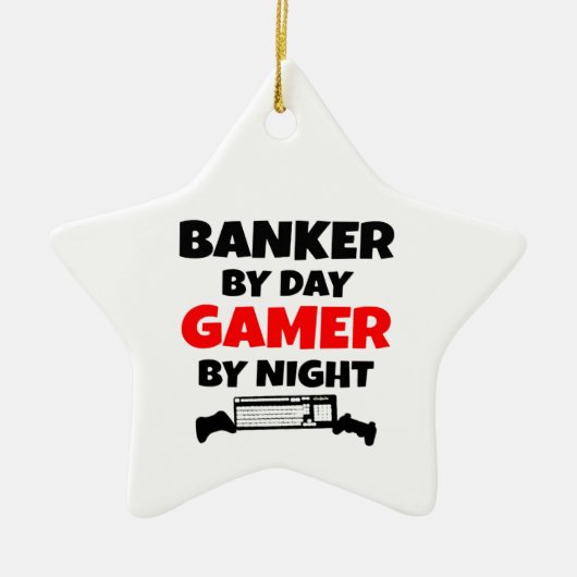 Gamer Banker Keramisch Ornament (Voorkant)