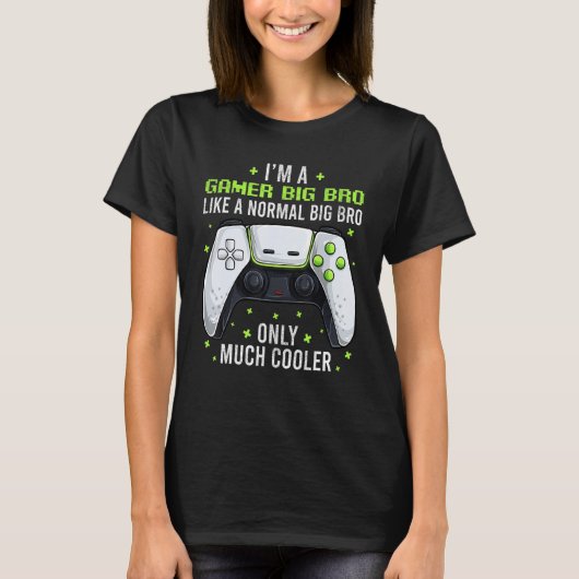 Gamer Big Bro Gaming Shirten, Fun Video Game Geek  T-shirt (Voorkant)