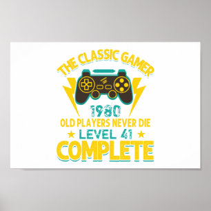 Gamer Birthday Cadeau Aangepast jaar en leeftijd Poster