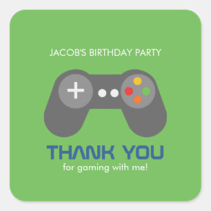 Gamer Birthday Party Vierkante Sticker