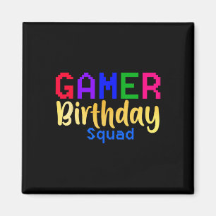 Gamer Birthday Squad Party Happy B-day Videospel Magneet