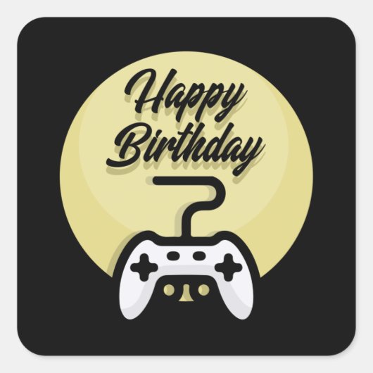 Gamer Birthday Vierkante Sticker (Voorkant)