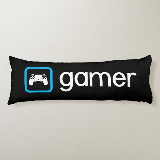 Gamer (blauw) lichaamskussen (Voorkant)