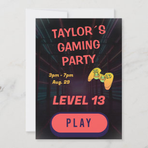 Gamer Boy Gaming Verjaardagsuitnodiging Kaart
