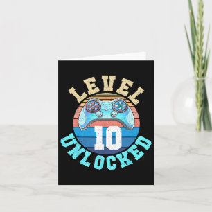 Gamer Boy Level 10 Unlocked Video Game 10th Birthd Kaart