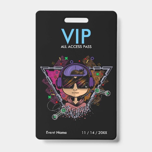 Gamer Boy VIP Access Pass Badge (Voorzijde)
