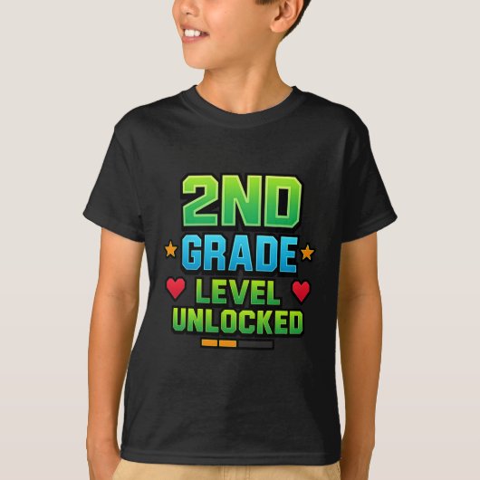 Gamer Boys Ck To School 2nd Grade First Day Second T-shirt (Voorkant)