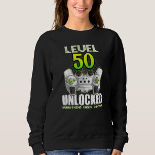 Gamer Boys Girls 50th Birthday Level 50 Unlocked 5 Trui