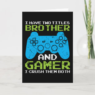 Gamer Brother Game Gaming Console Verjaardagscadea Kaart