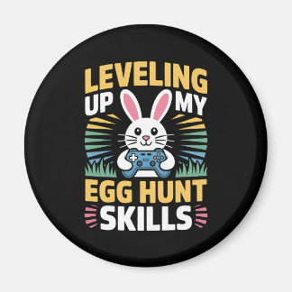 Gamer Bunny Easter Egg Hunt Level Up Magnet Magneet