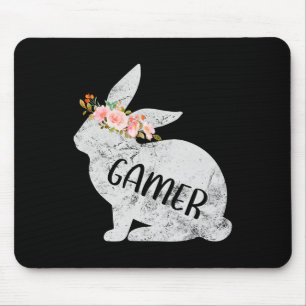Gamer Bunny Matching Family Floral Bunny Konijn Ea Muismat