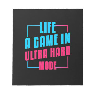 Gamer Cadeaus Leven A-spel in ultraharde modus Notitieblok
