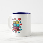 Gamer Café Mug - Retro Pixel Art Caffeine Cadeau (Devant gauche)