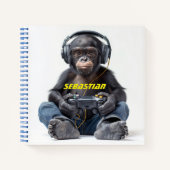 Gamer Carnet personnalisé Chimp pour enfants (Devant)