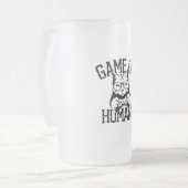 Gamer Cat Design spel op mens - Schattige Funny Ca Matglas Bierpul (Voorkant links)