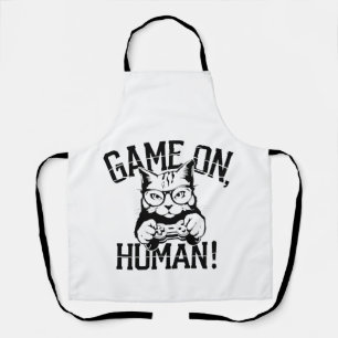 Gamer Cat Design spel op mens - Schattige Funny Ca Schort