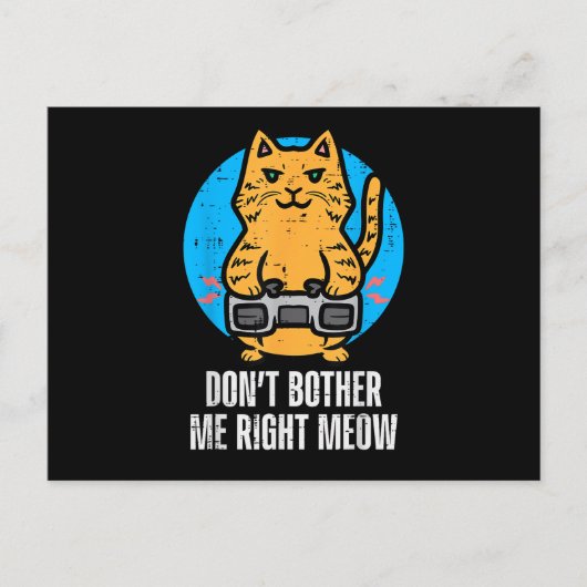 Gamer Cat Dont Boert Me Meow Funny Gaming Mannen J Briefkaart (Voorkant)