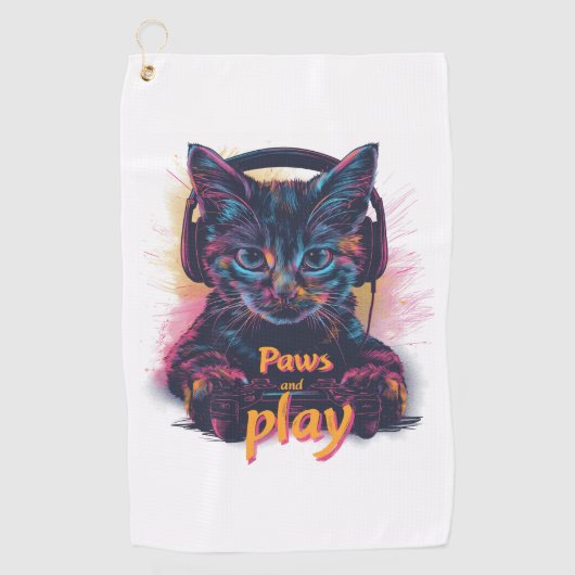 Gamer CAT-niveau omhoog Golfhanddoek (Voorkant)