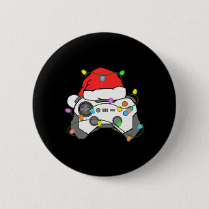Gamer Christmas Gaming Santa Hat Video Game Contro Ronde Button 5,7 Cm