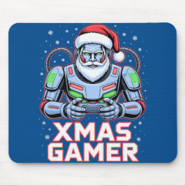 Gamer Christmas Gifts Cyber Santa Robot Xmas Gamer Muismat